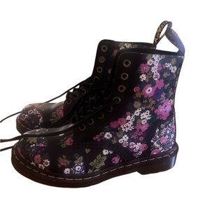 Floral Black Boots